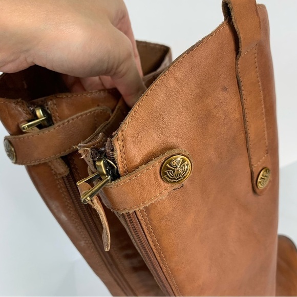 Sam Edelman Cognac Leather Penny Riding Knee High Boots 7.5 - Picture 7 of 15